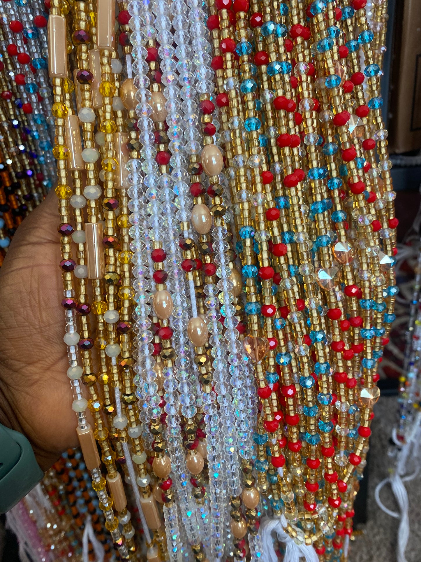 Wholesale Crystal Waist Beads- Tie On 45”-50”