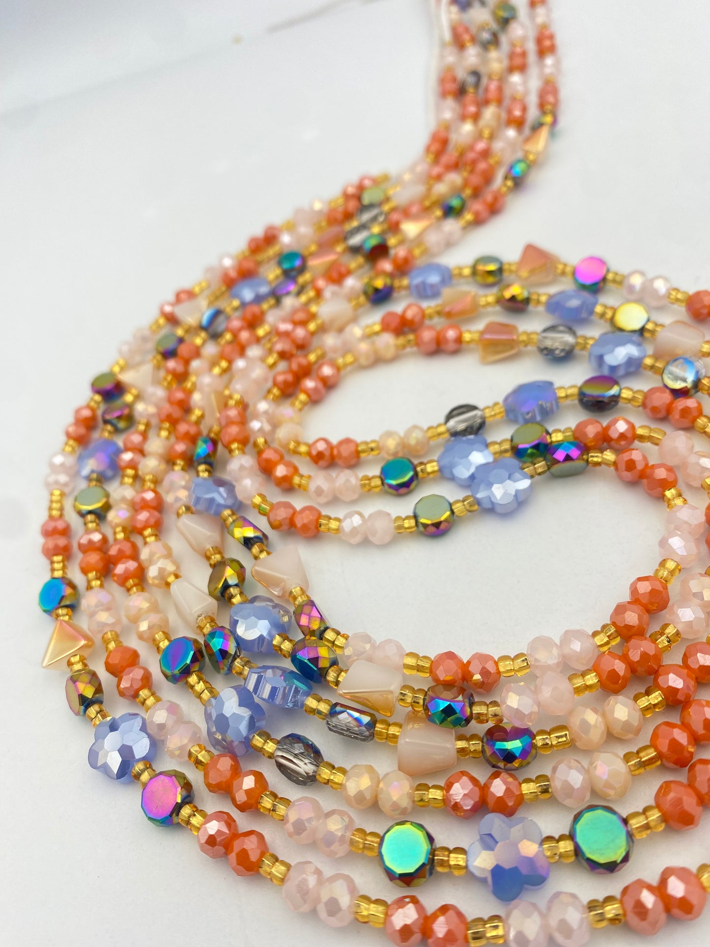 Celeste Aurora~ Crystal Waist Bead- Tie On 45”