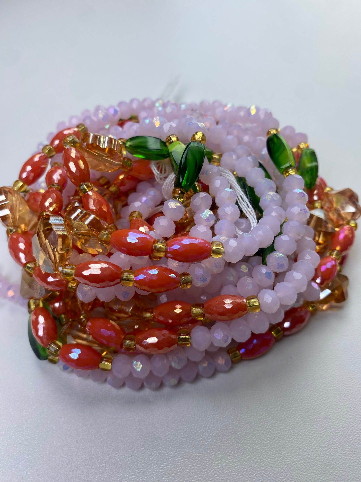 Coral Serenity ~ Luxury Crystal Waistbeads