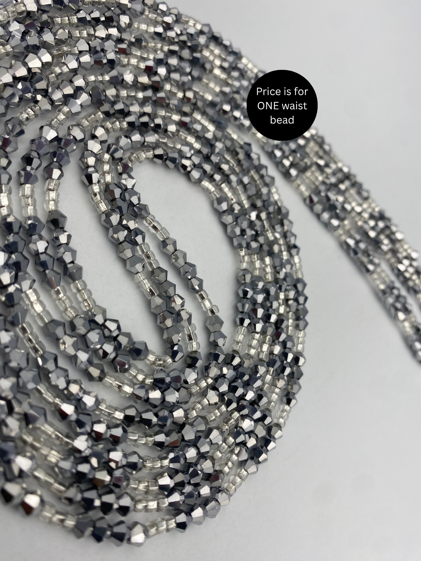 Variety of Crystal Waist Beads, Bicones, Mini crystal Waistbeads-  Choose your Color- Price Per Item - Tie On 40”-50”