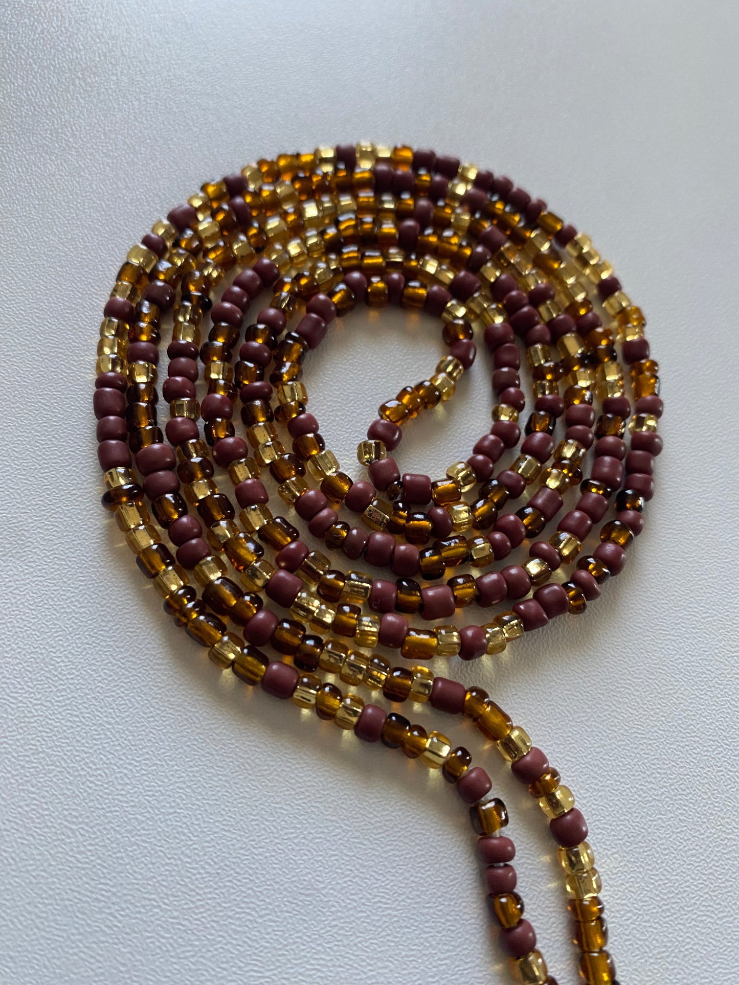 Brown~ Waist Bead- Earth tone waistBeads - body jewelry 45”-50”