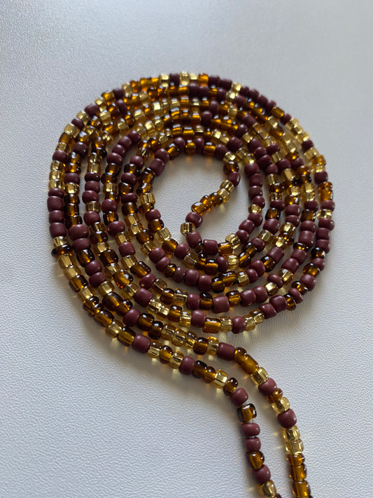 Brown~ Waist Bead- Earth tone waistBeads - body jewelry 45”-50”