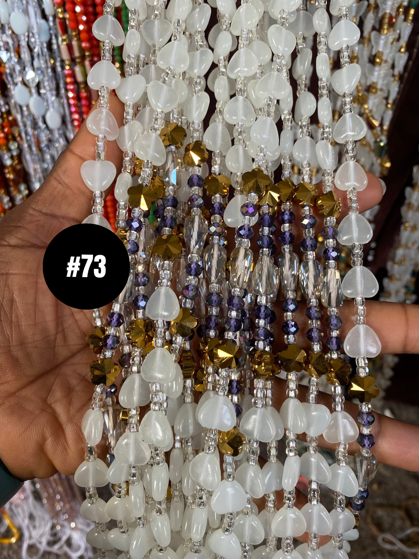 Soft Glow in the Dark  Waist Bead  waistBeads-  Tie On Waist Beads- 45”-50.