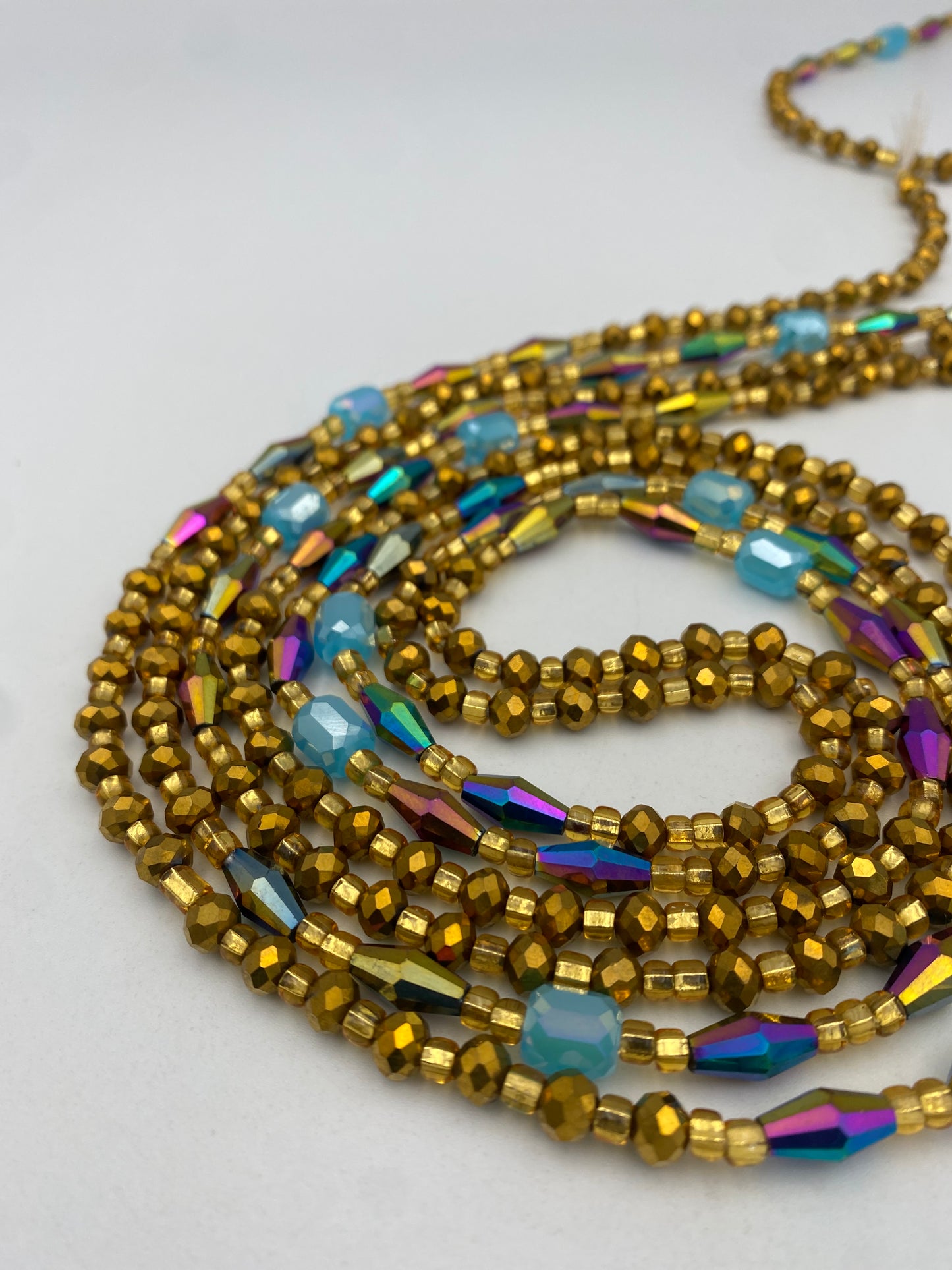 Bronze Crystal Waist Bead- Tie on