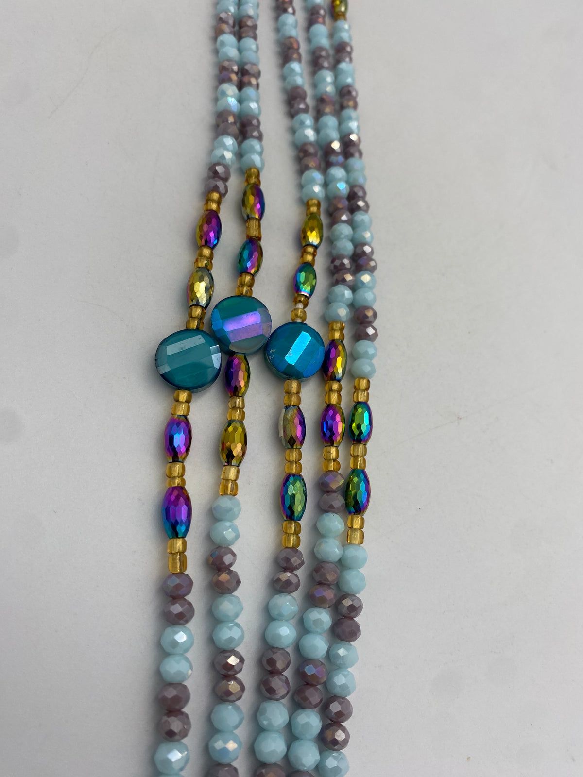 Blue & Gray Luxury Crystal Waist Bead 45”| 1 PC