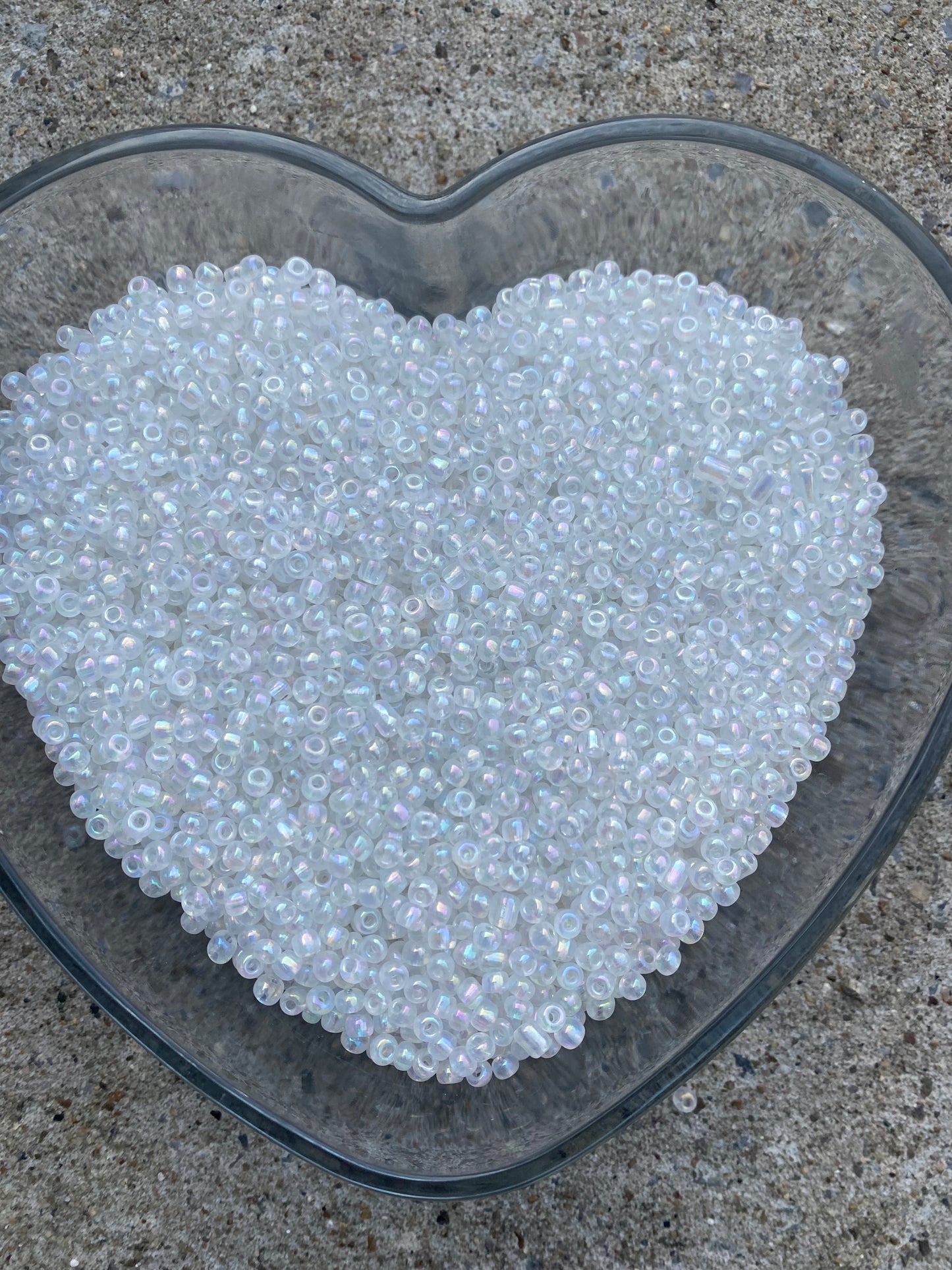 Clear/White Beads - Rainbow White Beads- Pear Shimmer Beads- 4mm- 6/0 Glass Seed Beads For Jewelry Making, - White Beads-DIY Waist beads, Bracelet Necklace Earrings