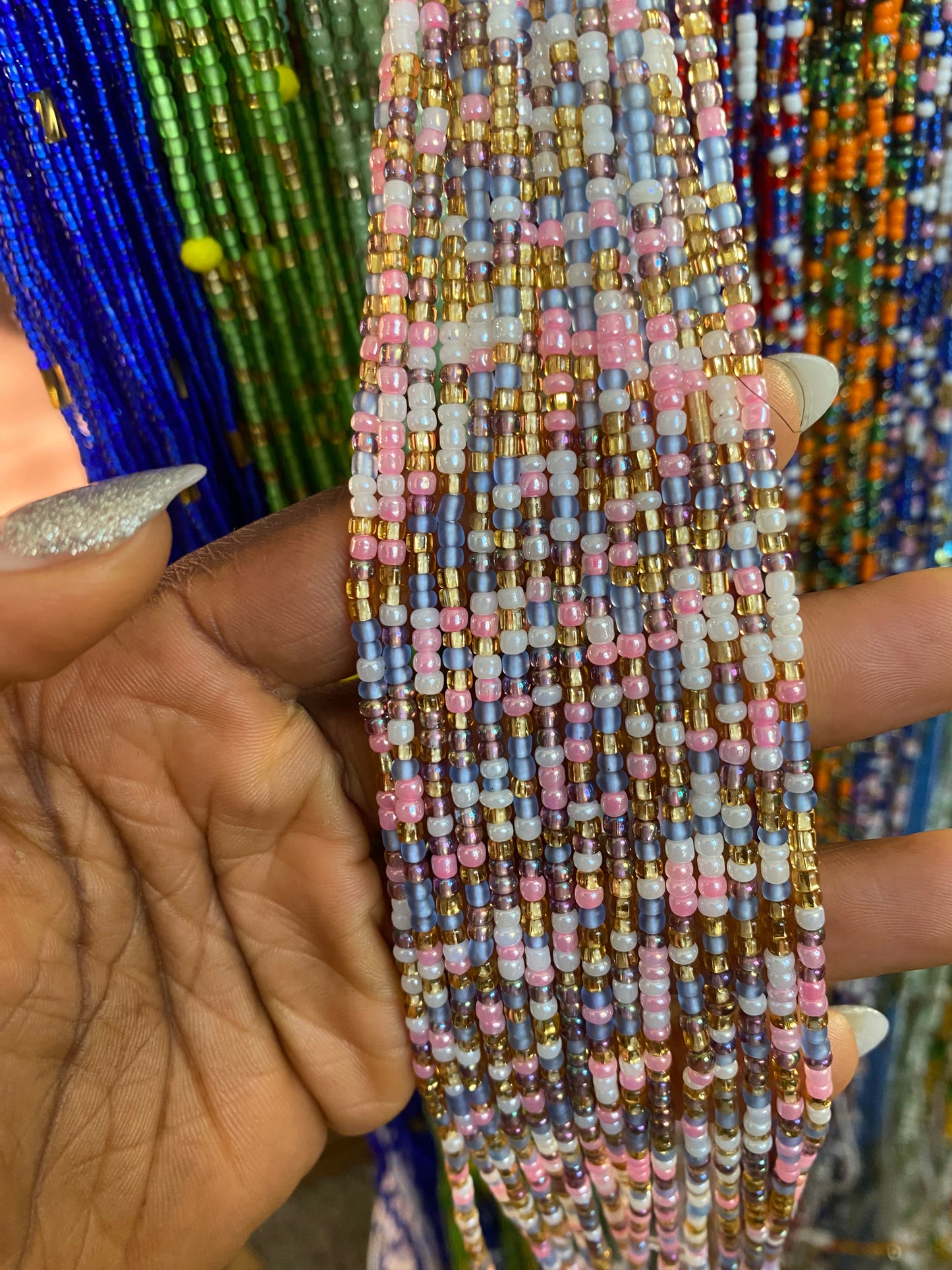 Wholesale Waist Beads – Bulk Multicolored Tie-On Strands (45”–50”)