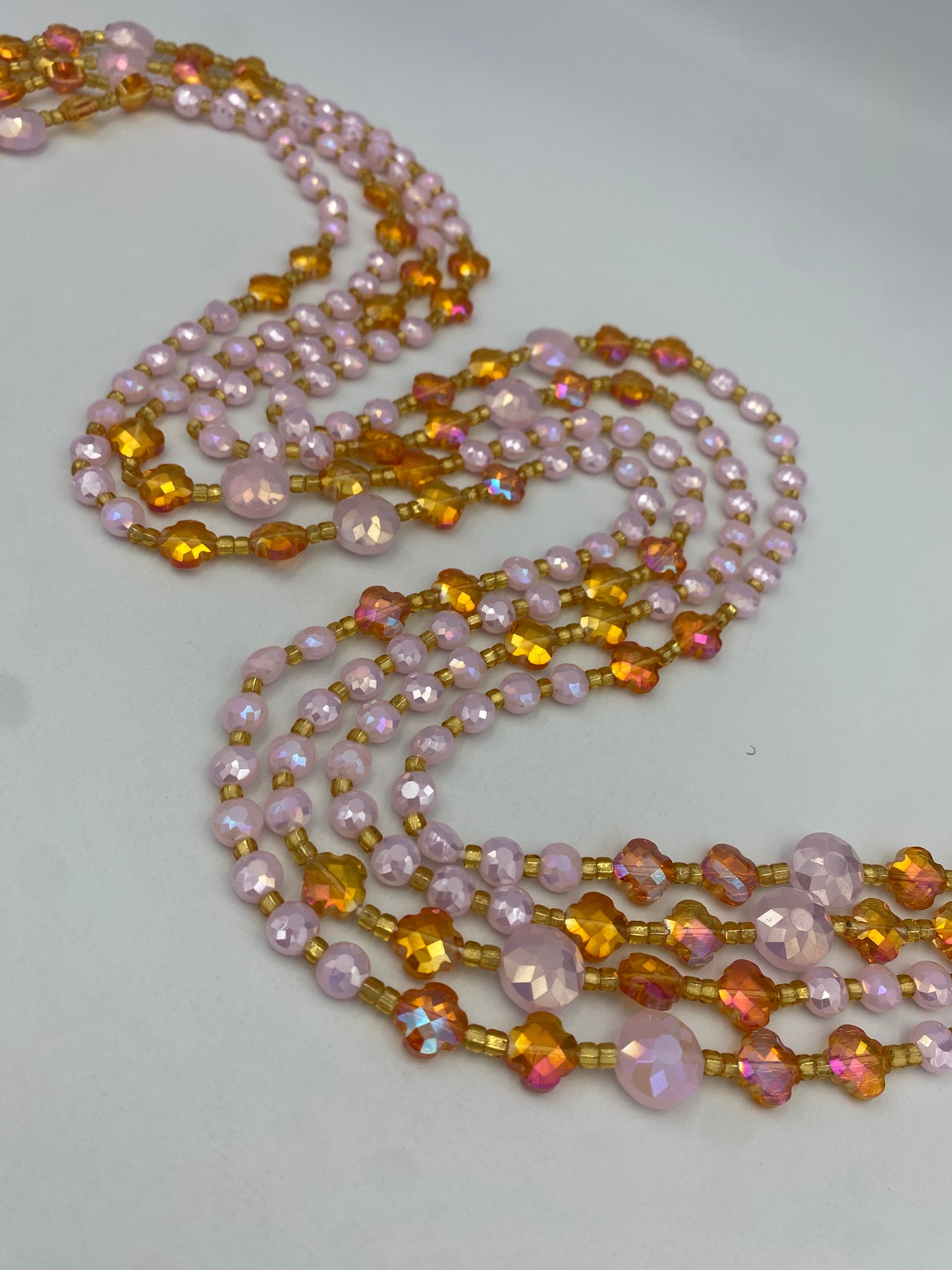 Hannah - Pink Luxury Crystal Waistbeads- Price per Waistbead- Tie On