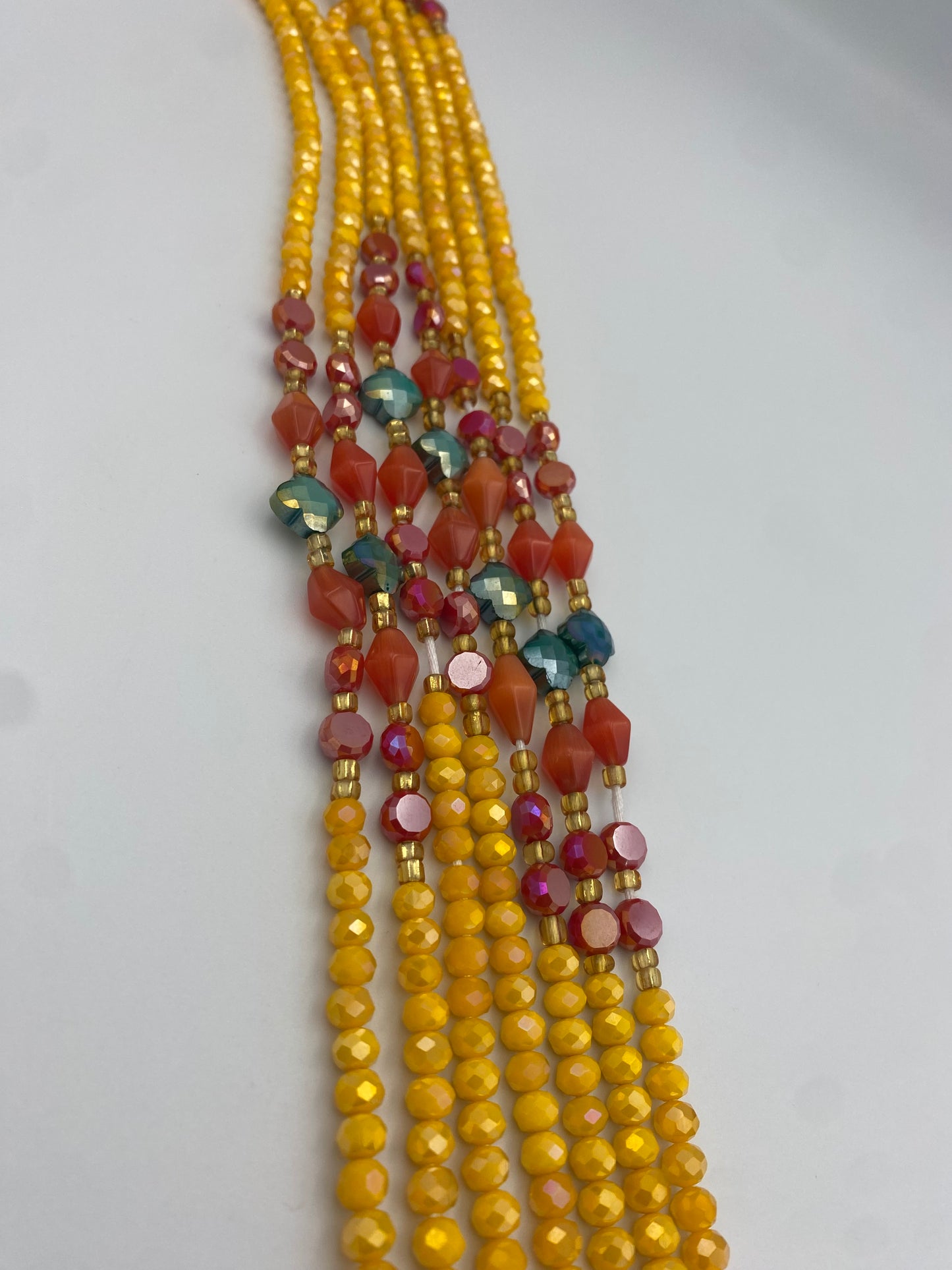 SunShine Fiesta ~ Luxury Crystal Waistbeads- Yellow Waist Bead