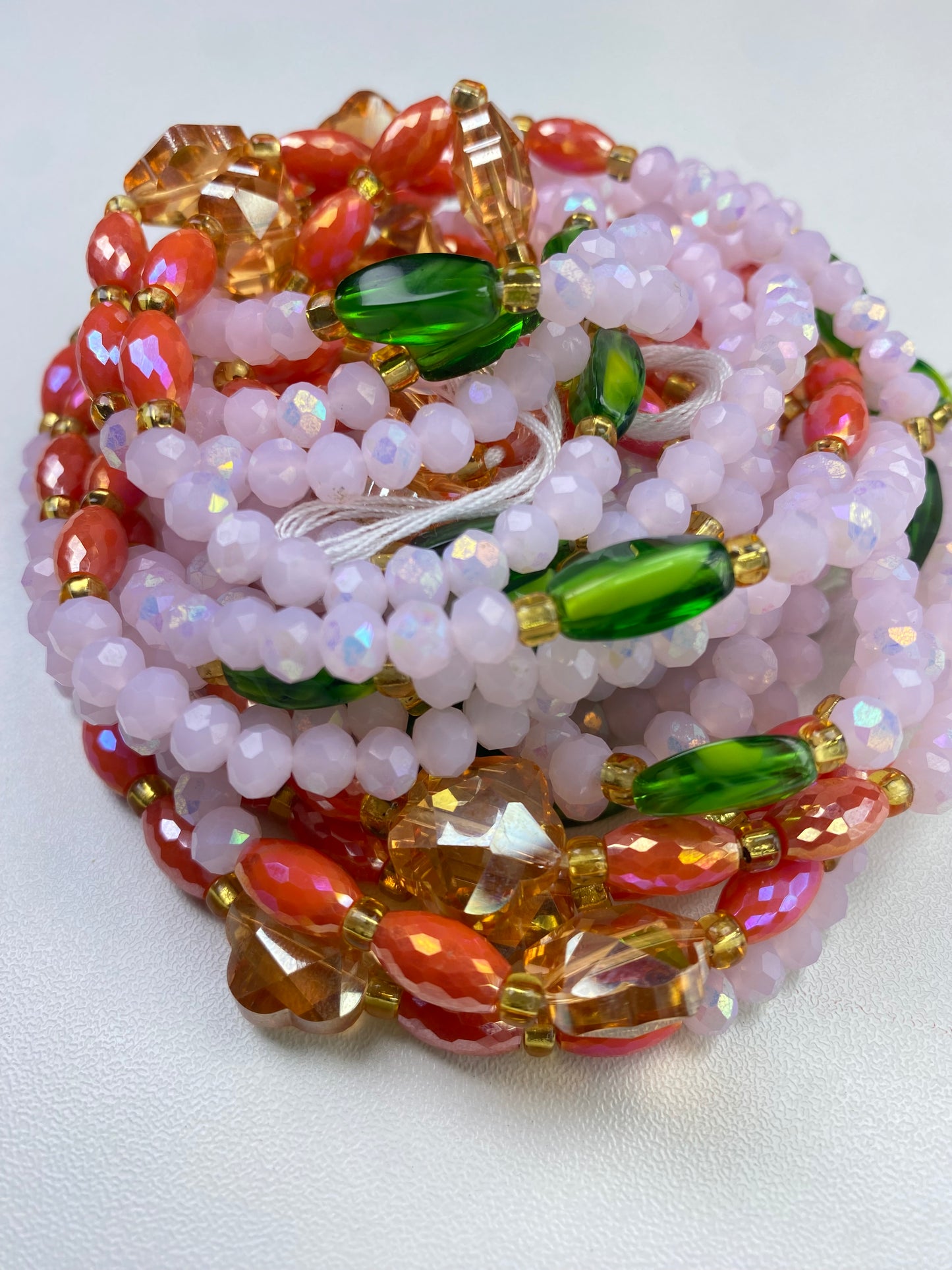 Coral Serenity ~ Luxury Crystal Waistbeads