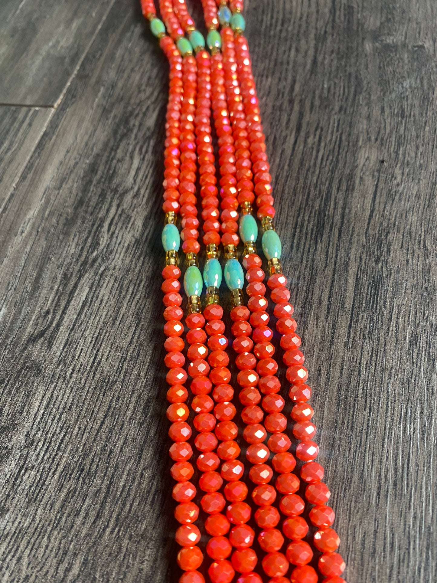 Orange Luxury Crystal Waist Beads