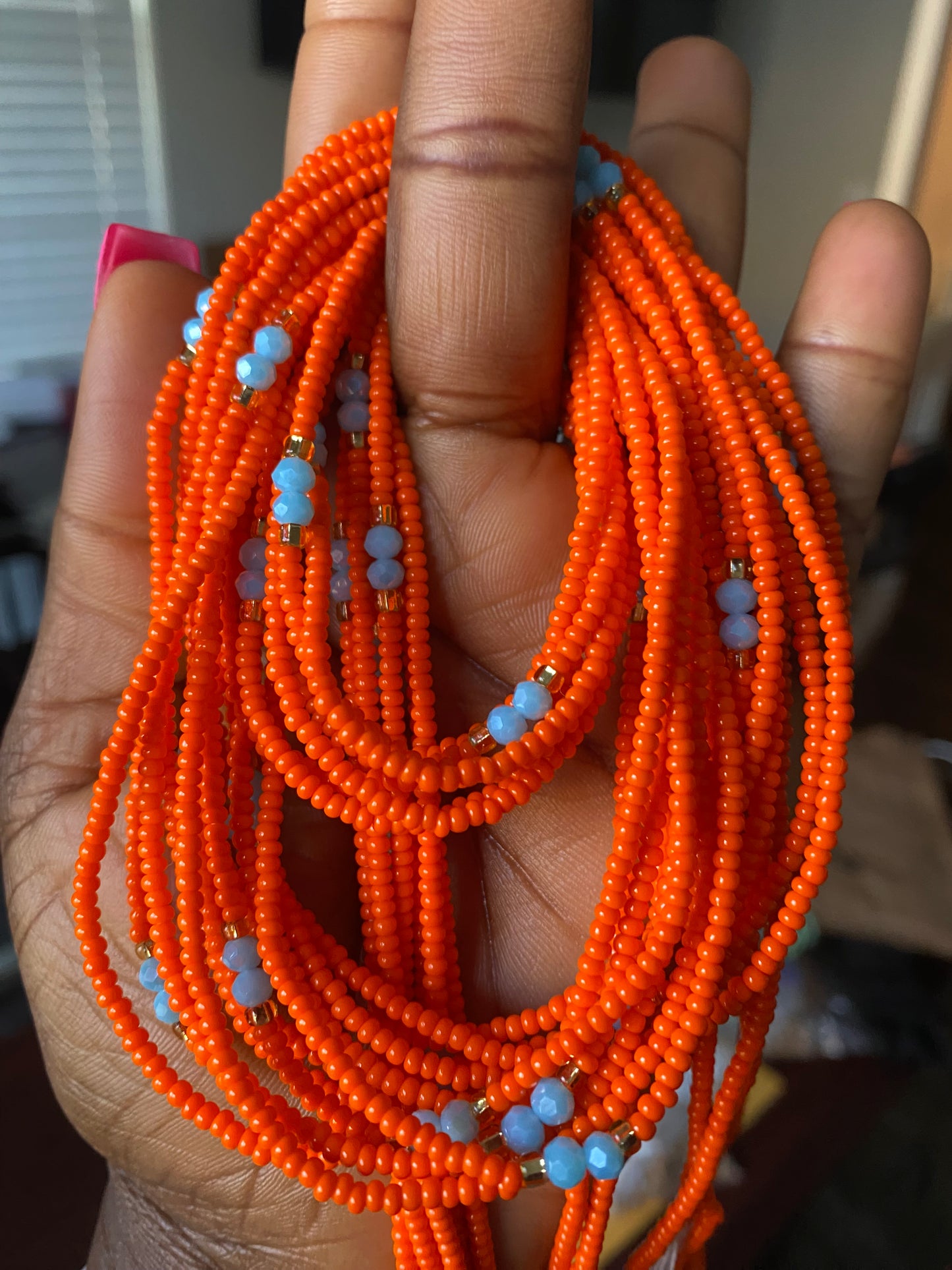 Harvest Horizon- Orange  Waist Beads