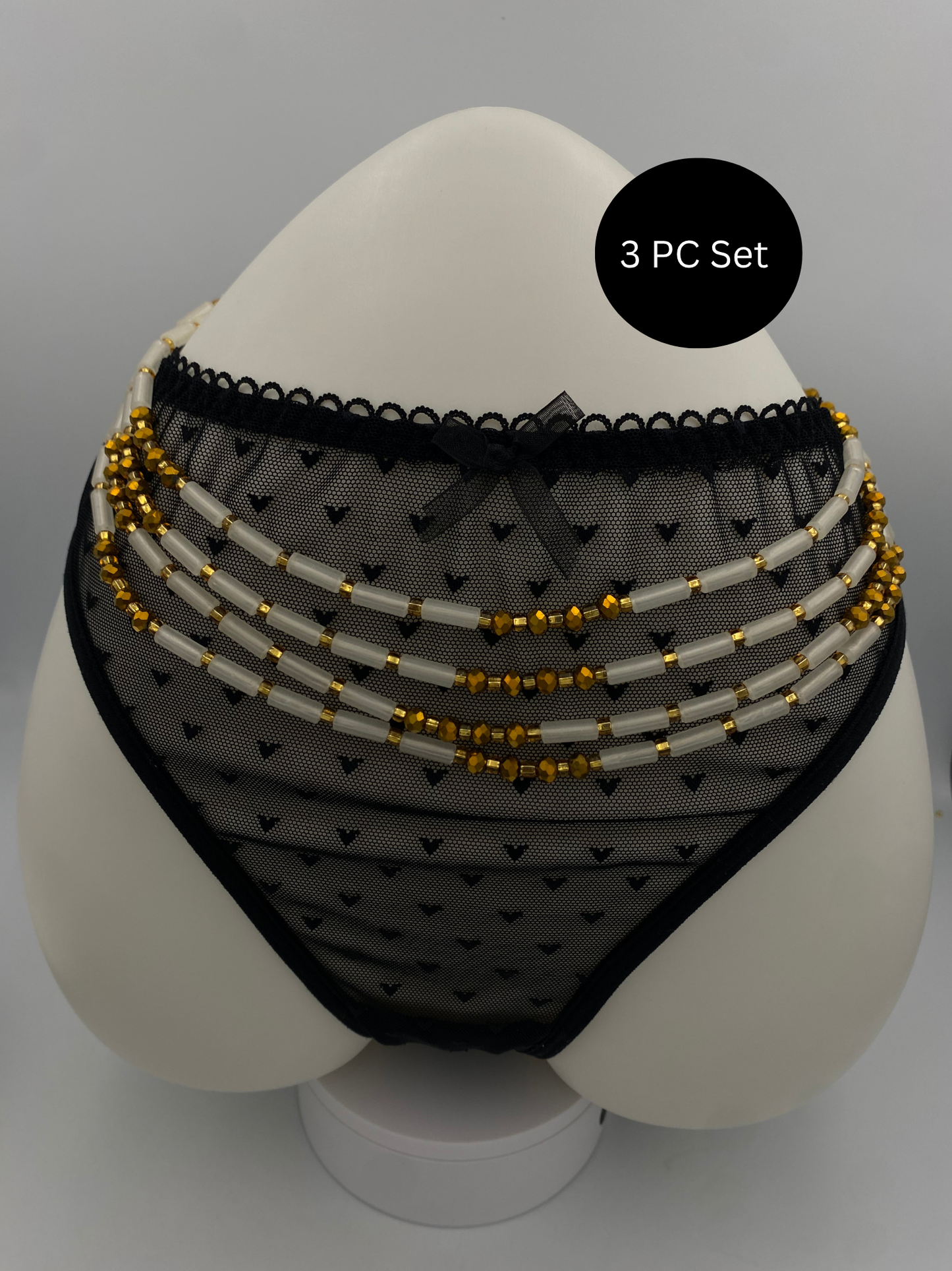 3 Pc Glow-in-the-Dark Waist Beads Set – Handmade Tie-On Beaded Jewelry 45”-50”