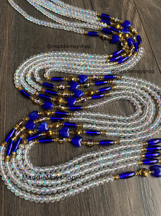 Sapphire Serenity Bloom WaistBeads ~ Luxury Crystal Waistbeads