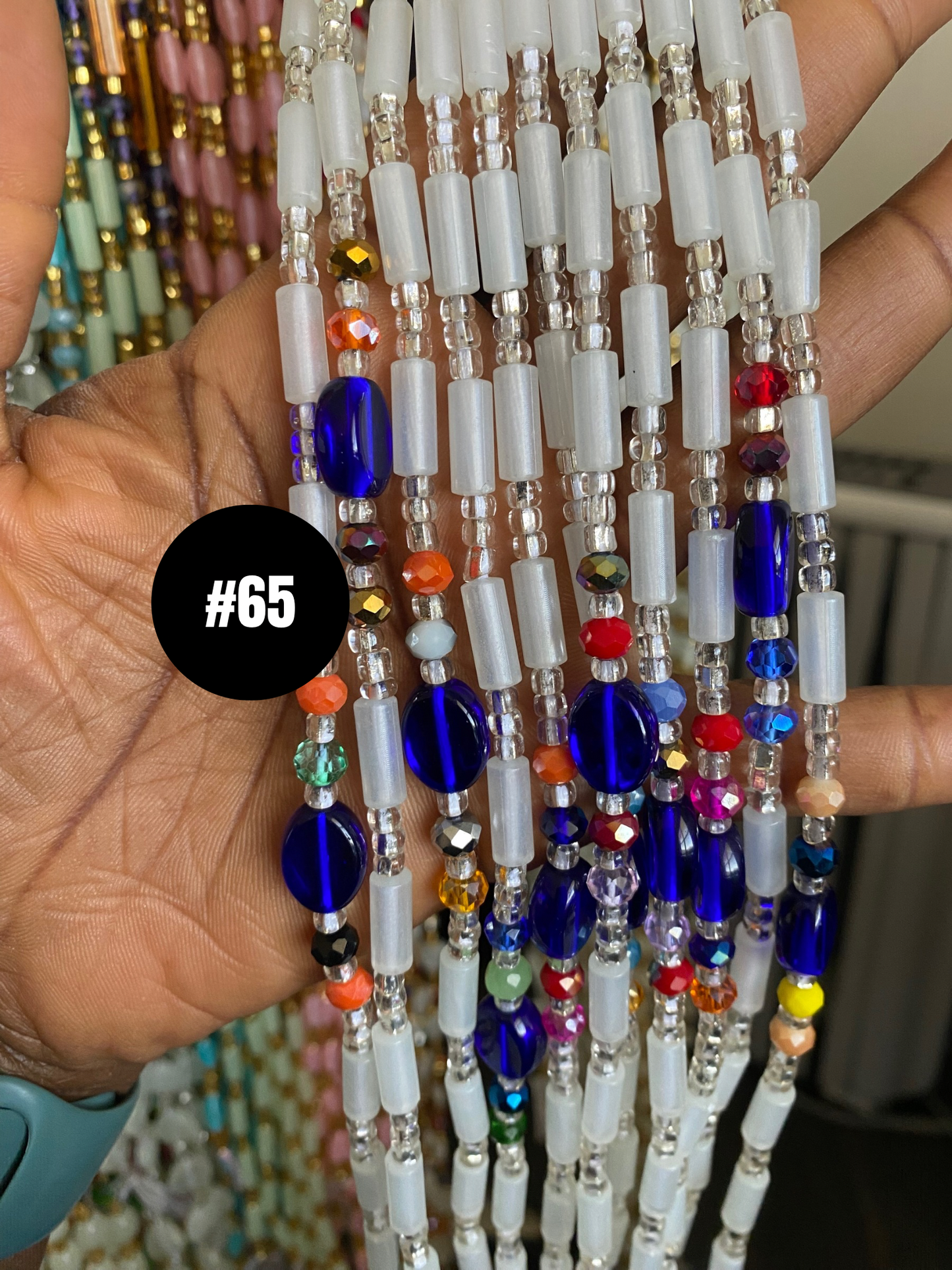 Soft Glow in the Dark  Waist Bead  waistBeads-  Tie On Waist Beads- 45”-50.