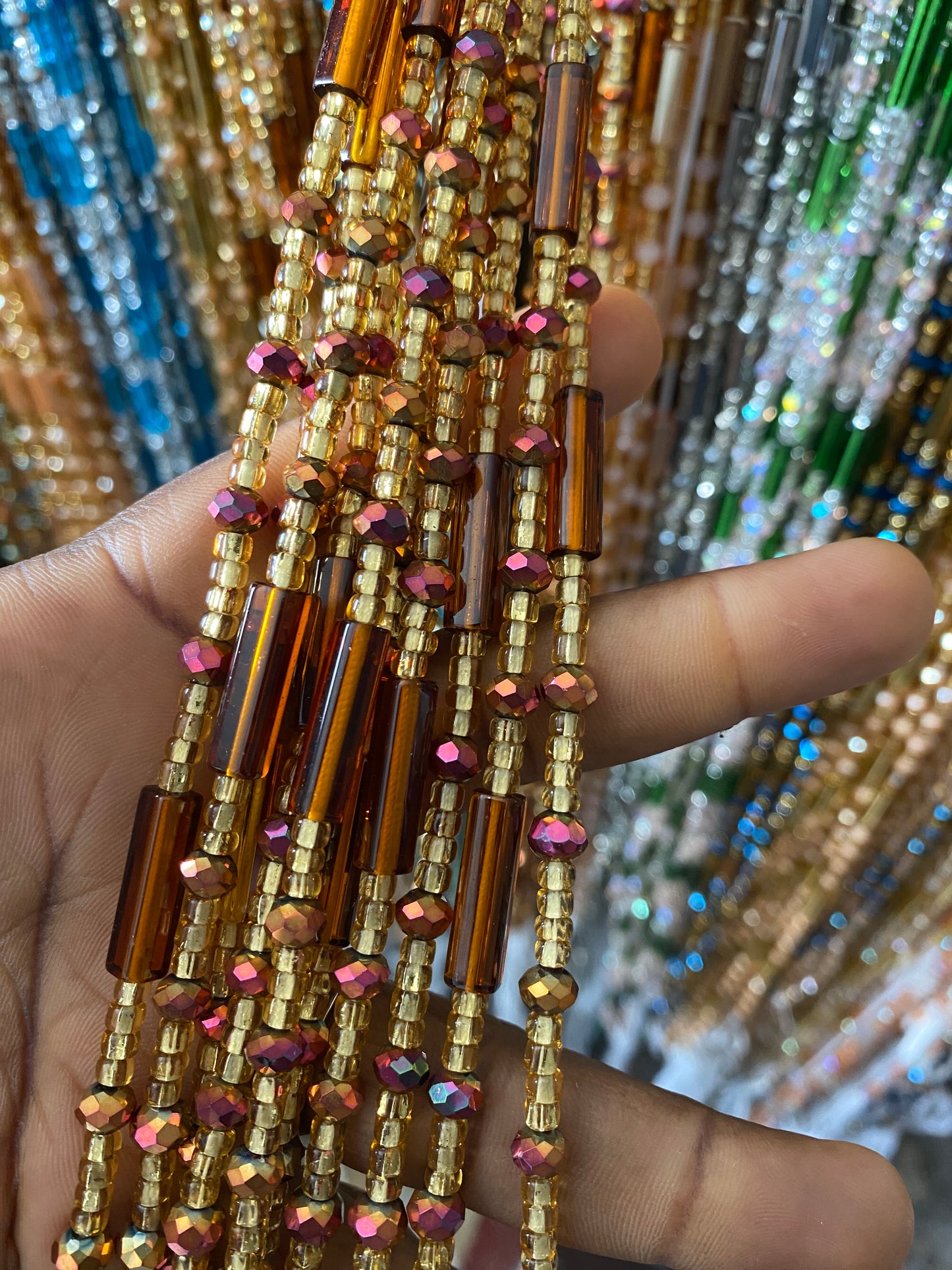 Wholesale African Waist Beads – Crystal Tie-On Strands 45”–50” (Bulk 25pcs Pack)