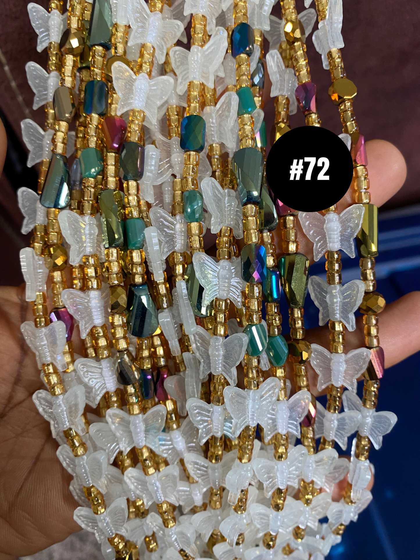 Soft Glow in the Dark  Waist Bead  waistBeads-  Tie On Waist Beads- 45”-50.