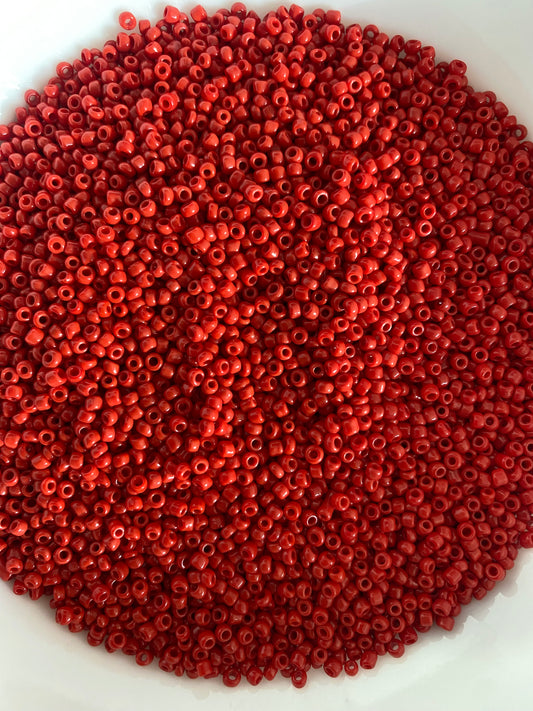 2mm or 11/0 Matt Red Seed Beads Bulk 450g Glass Beads for Beaded Jewelry, Bracelets, Waistbeads, Chokers Jewelry Making & Crafts