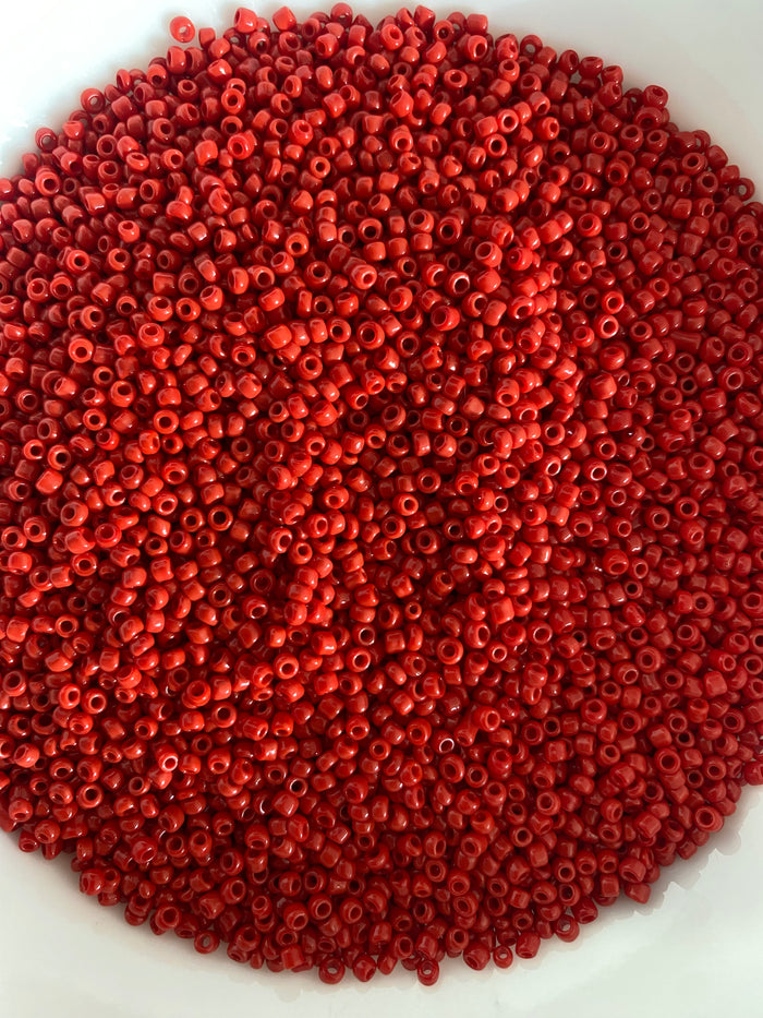 2mm or 11/0 Matt Red Seed Beads Bulk 450g Glass Beads for Beaded Jewelry, Bracelets, Waistbeads, Chokers Jewelry Making & Crafts