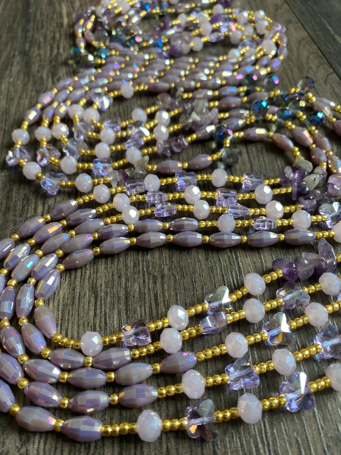 Amethyst- Luxury Crystal Waistbeads- Natural stone waistbead