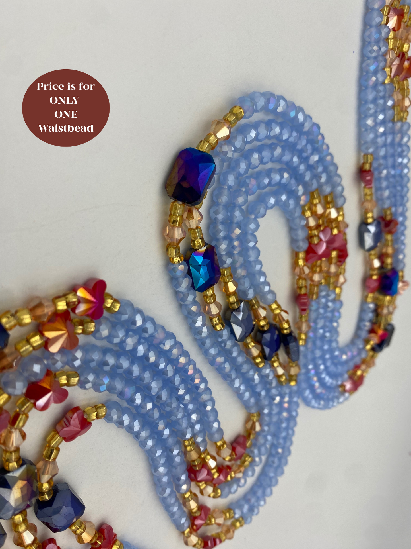 Royal Bloom Waistbead |Add to cart | Price per WaistBead – Tie-On | 45”