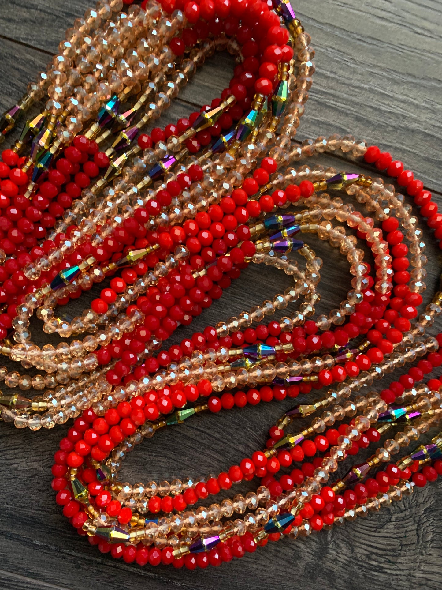 Scarlet Sparkle ~ Crystal Waist Bead