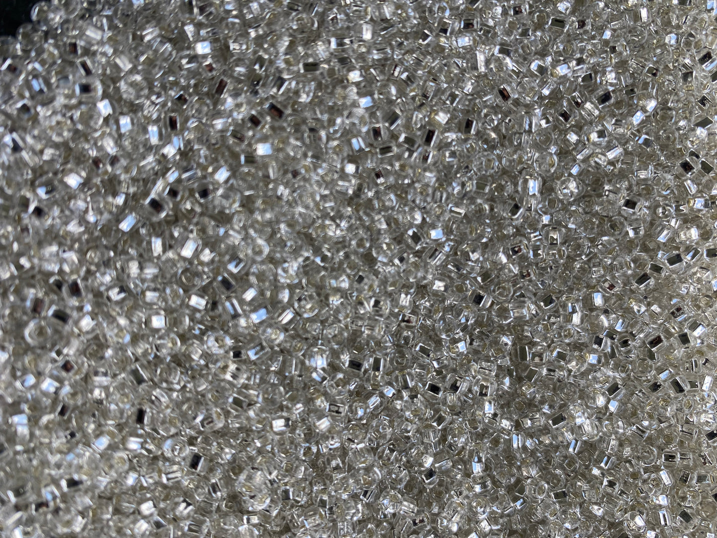 3mm- 8/0 beads,  Silverlined beads, Square-holes; Sparkles - Gkass beads for jewelry making - 450 Grams,