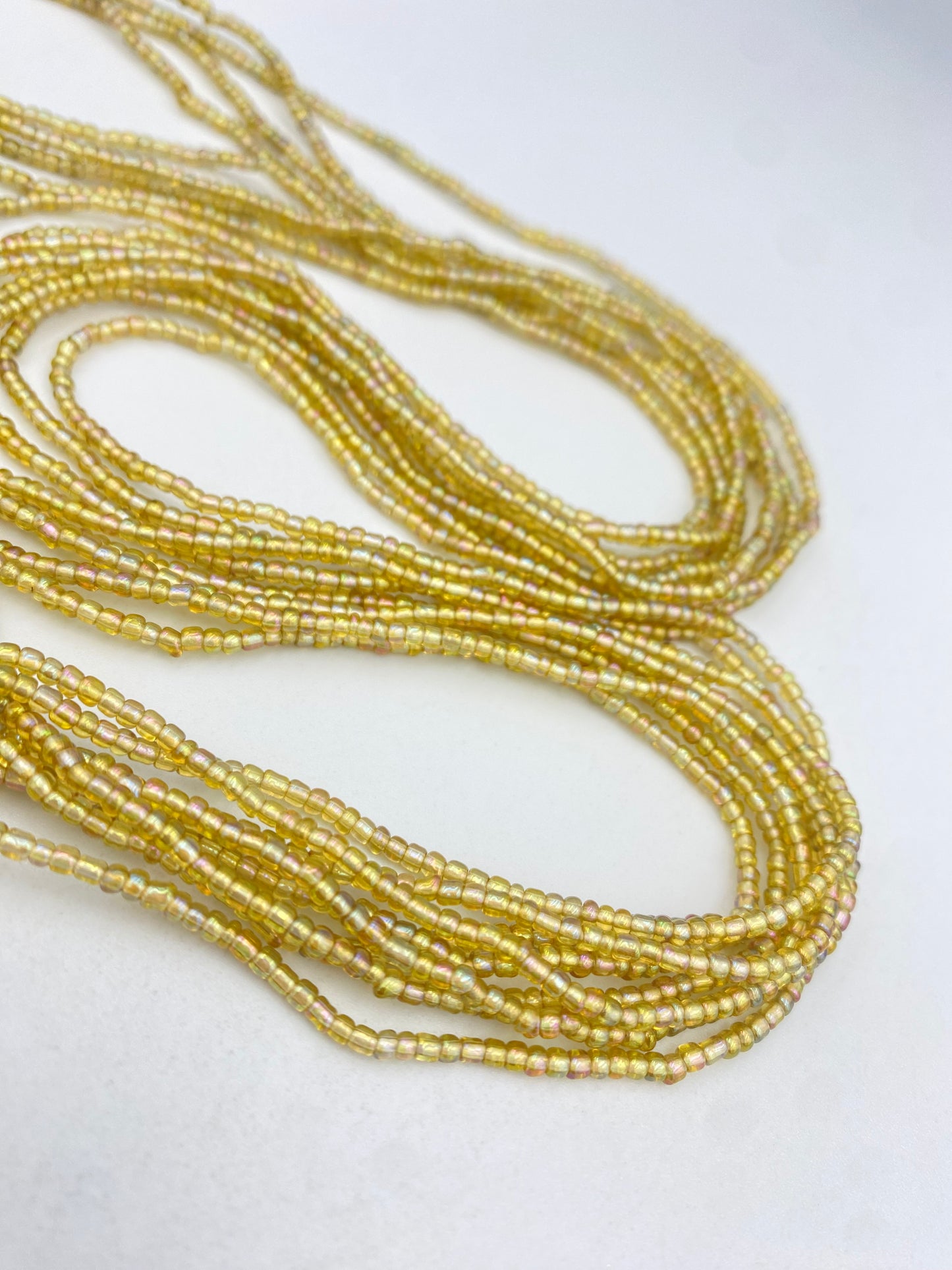 Multicolored handmade tie-on waist bead, 45-50 inches