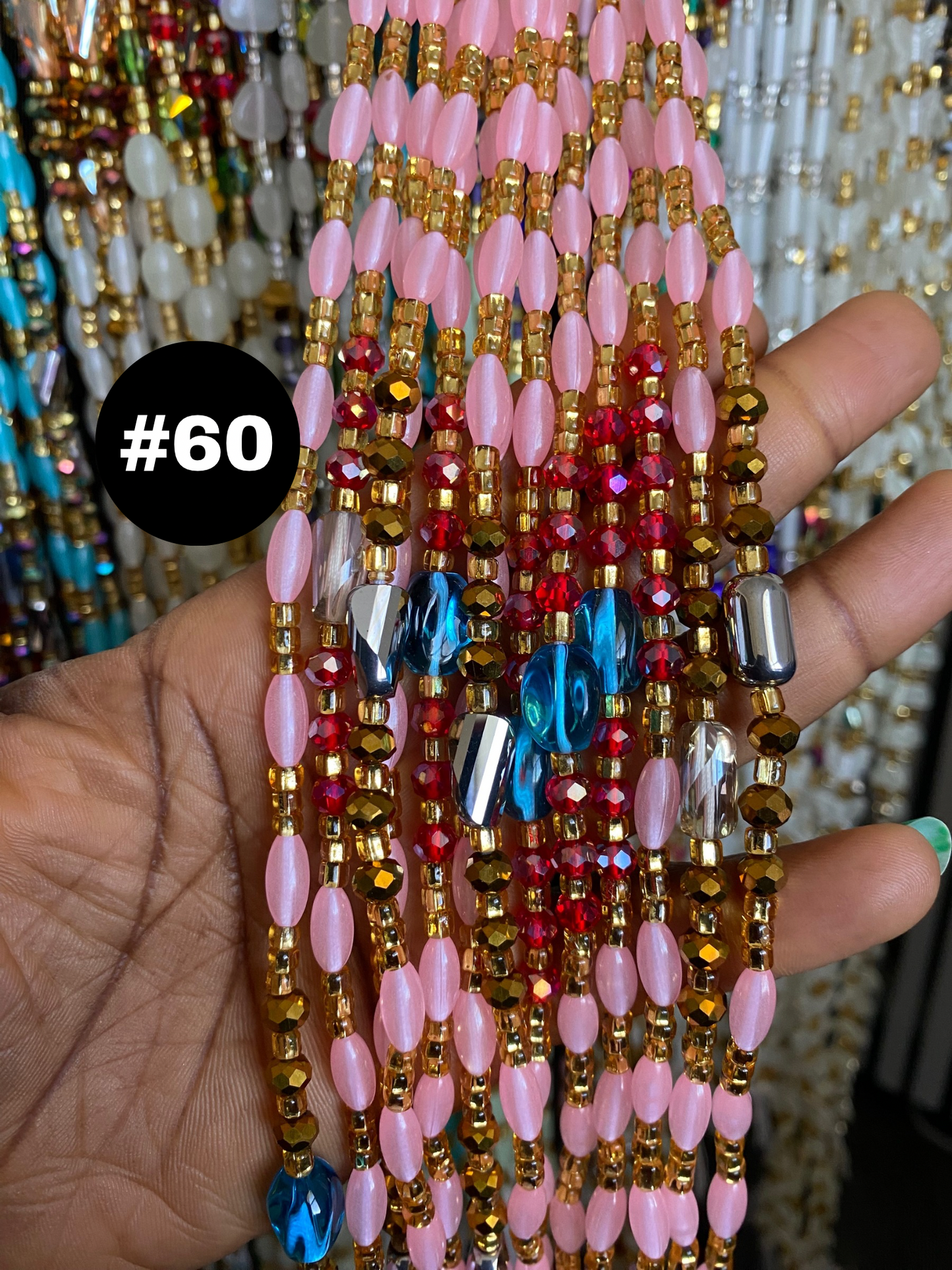 Soft Glow in the Dark  Waist Bead  waistBeads-  Tie On Waist Beads- 45”-50.