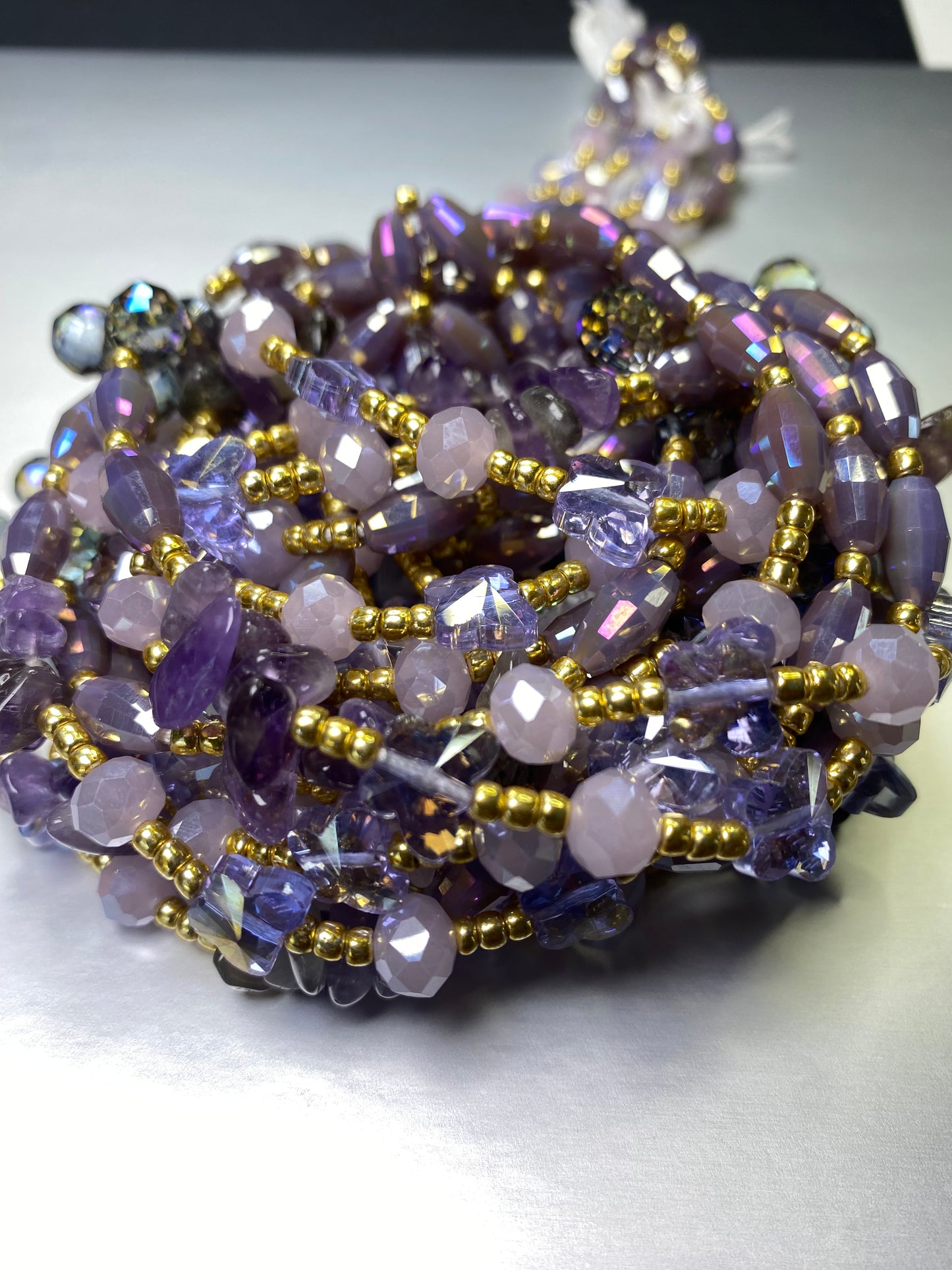 Amethyst- Luxury Crystal Waistbeads- Natural stone waistbead