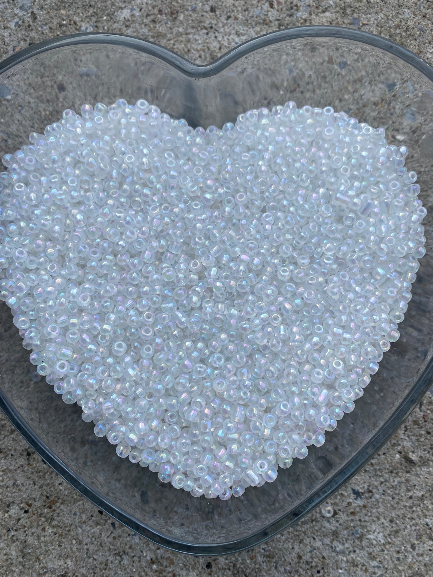 Clear/White Beads - Rainbow White Beads- Pear Shimmer Beads- 4mm- 6/0 Glass Seed Beads For Jewelry Making, - White Beads-DIY Waist beads, Bracelet Necklace Earrings