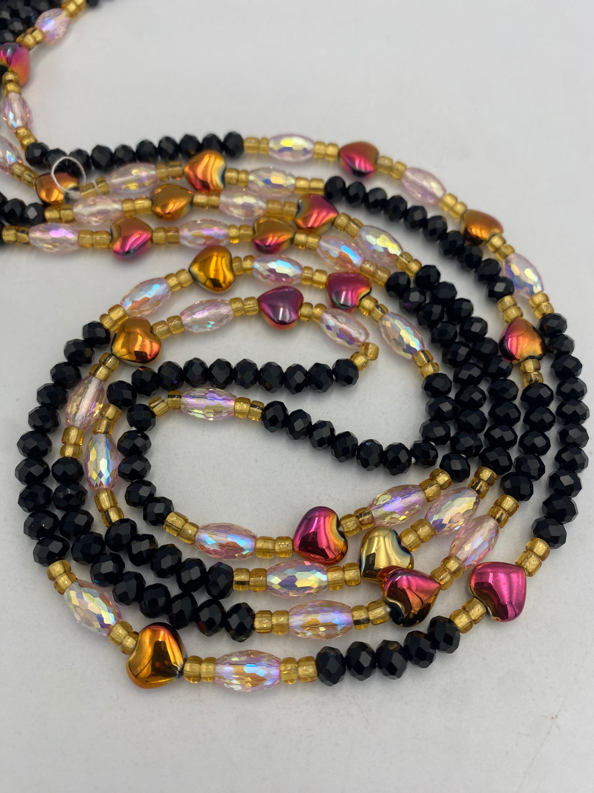 Black Crystal Waist Bead 45”| 1 PC