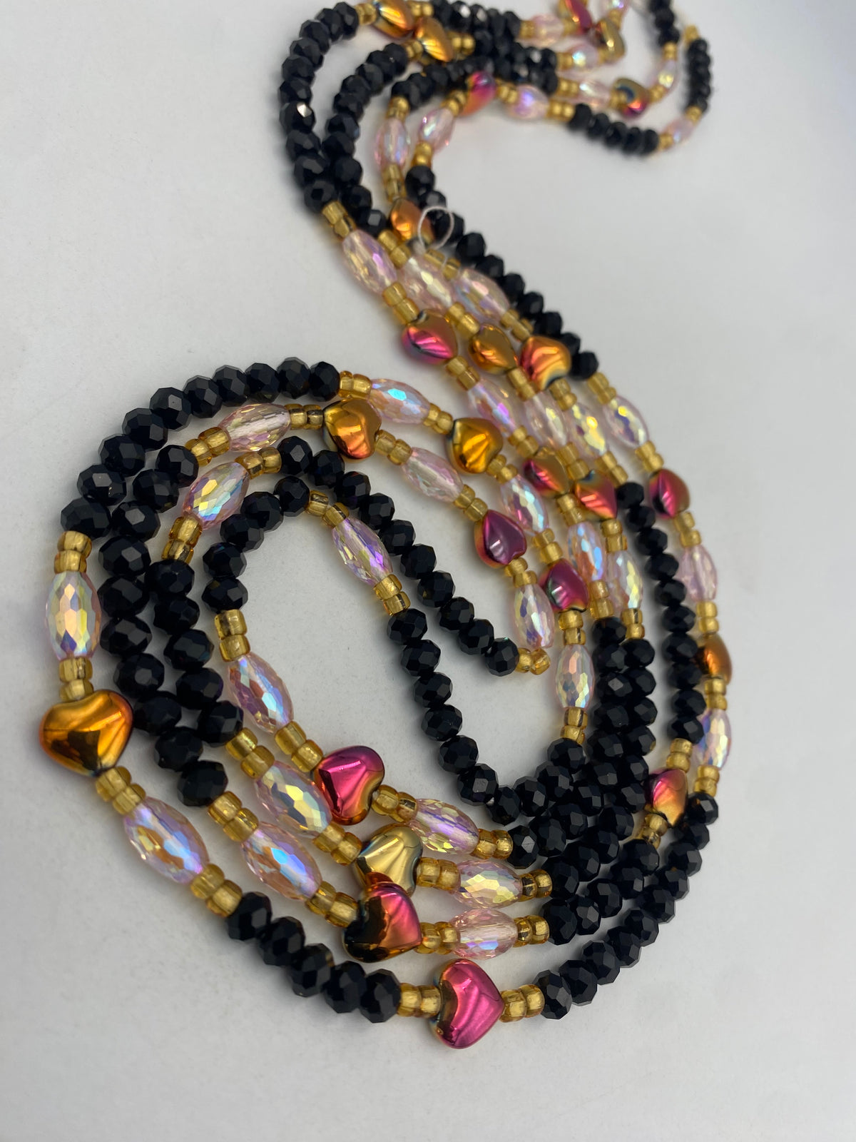 Black Crystal Waist Bead 45”| 1 PC