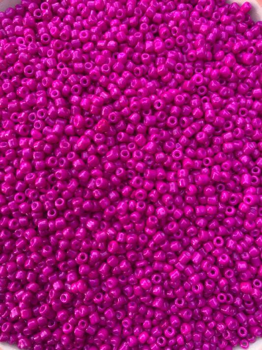 3mm- 8/0 Pink beads, Fuchsia Pink beads, 8/0 Seed Beads Glass Beads, 450 Grams,