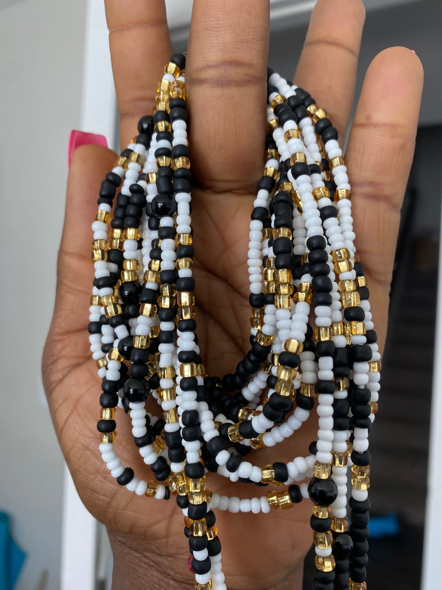 Precious~ Waist Bead with Onyx Gemstones - Tie on