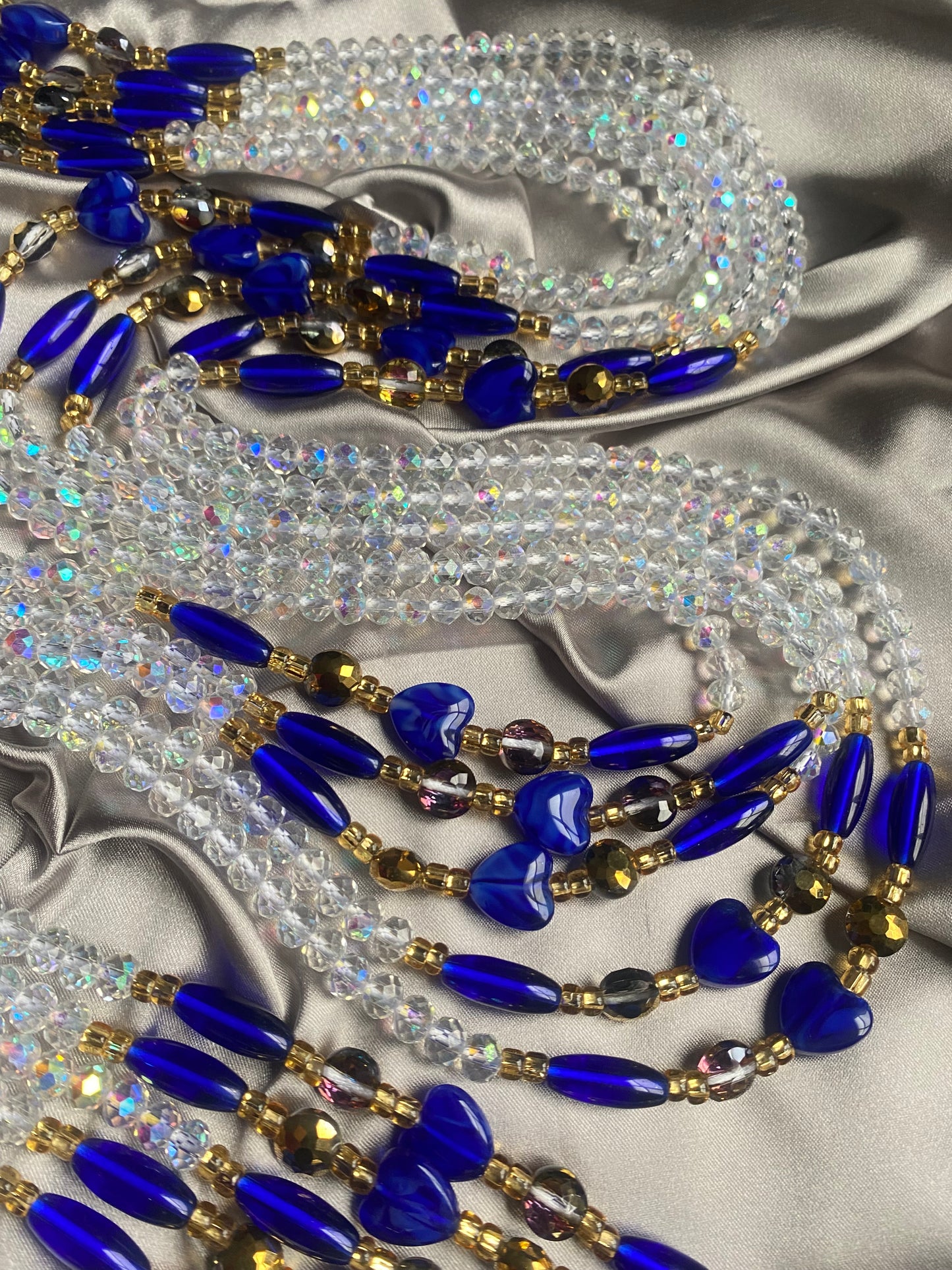 Sapphire Serenity Bloom WaistBeads ~ Luxury Crystal Waistbeads