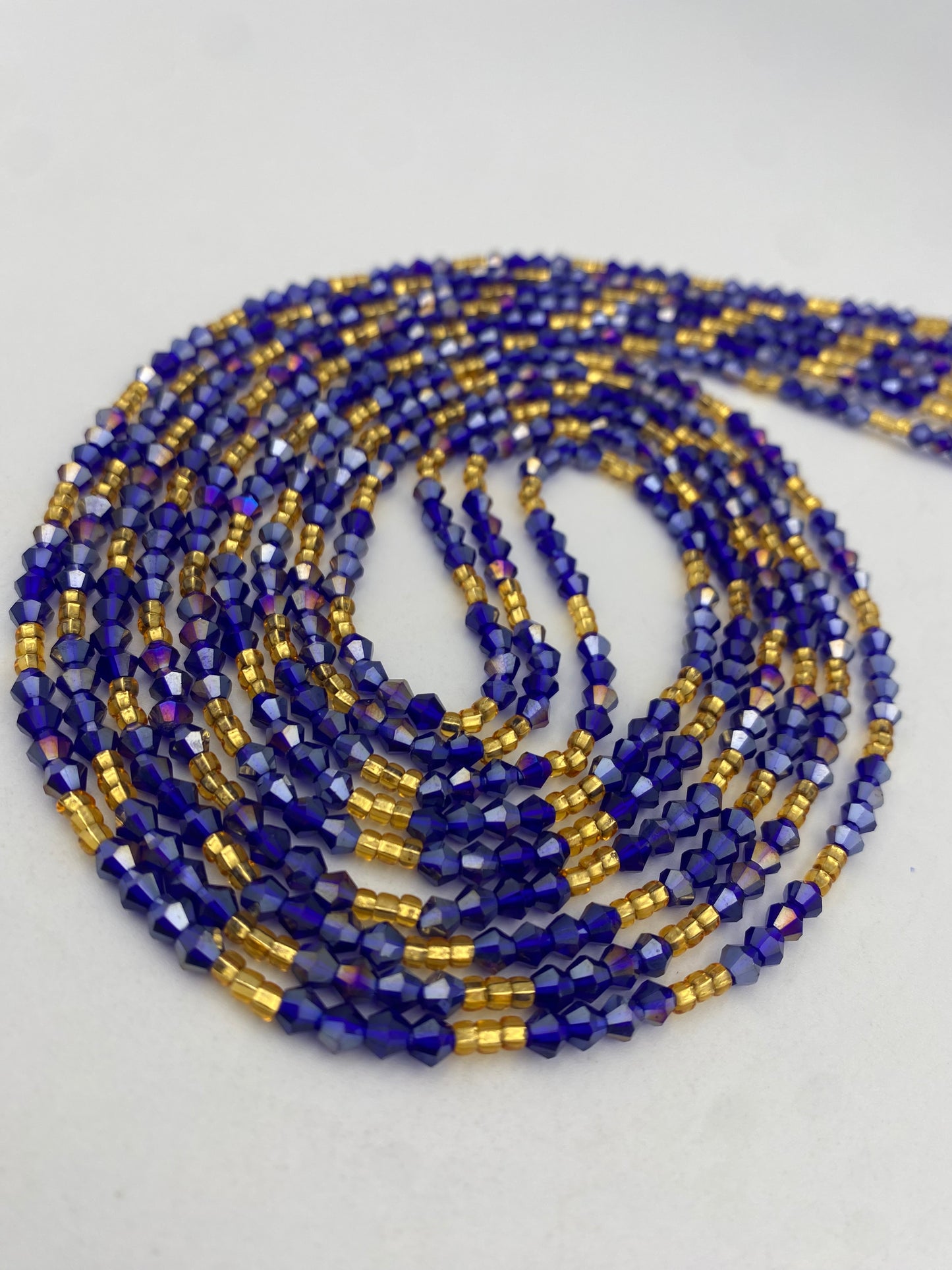 Variety of Crystal Waist Beads, Bicones, Mini crystal Waistbeads-  Choose your Color- Price Per Item - Tie On 40”-50”