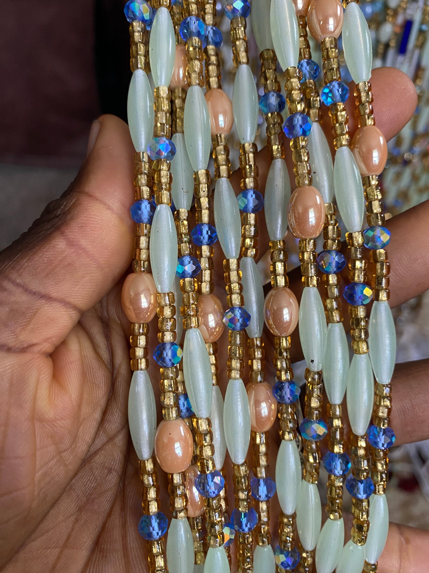 Wholesale Waist Beads | Glow in the dark | African Waist Beads for Resale | Randomly Chosen | 25 Waist Beads | 45"-50".