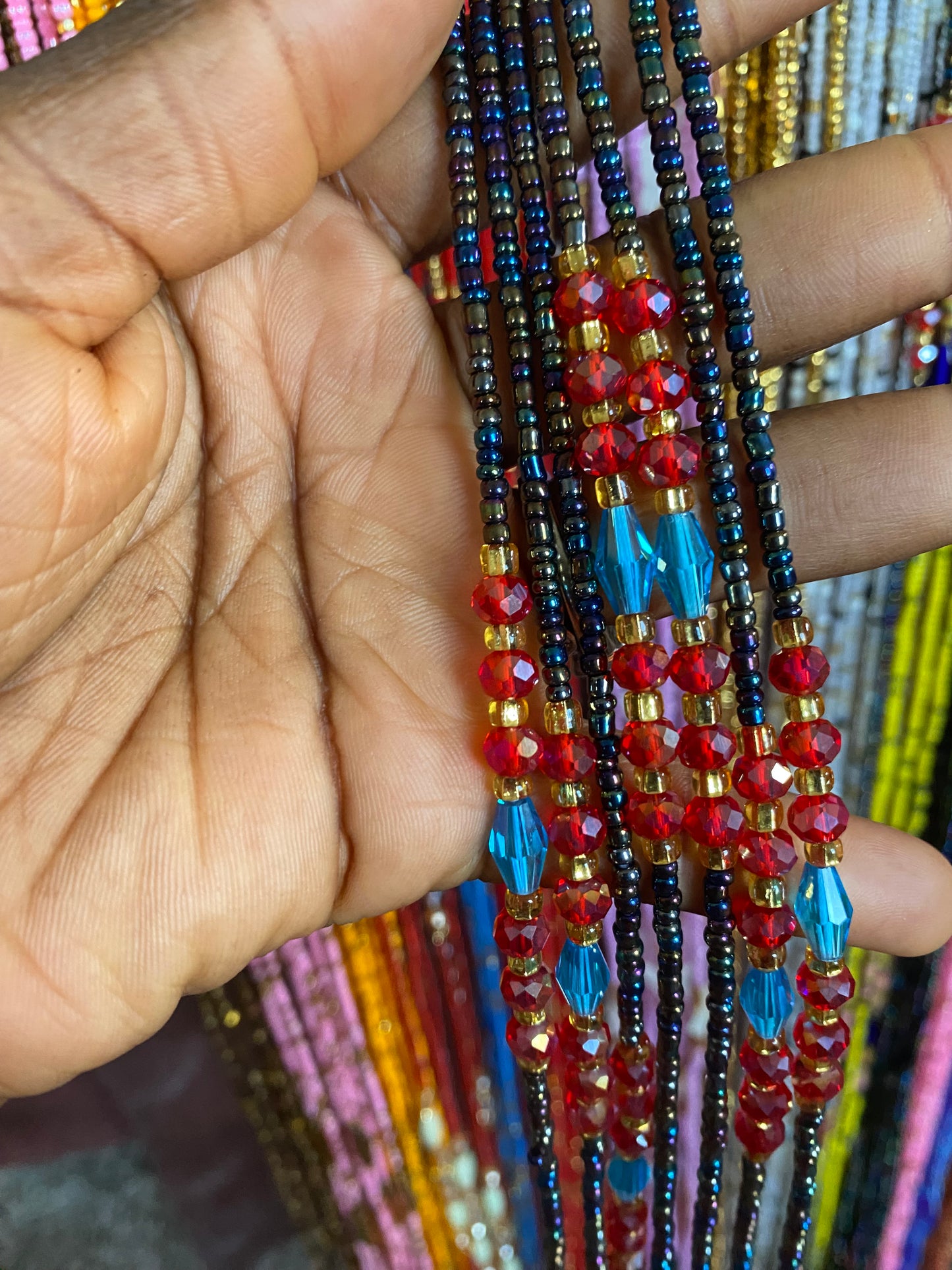 Wholesale Waist Beads – Bulk Multicolored Tie-On Strands (45”–50”)