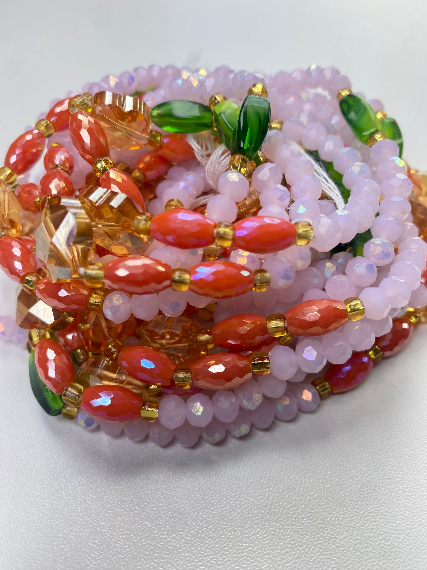 Coral Serenity ~ Luxury Crystal Waistbeads