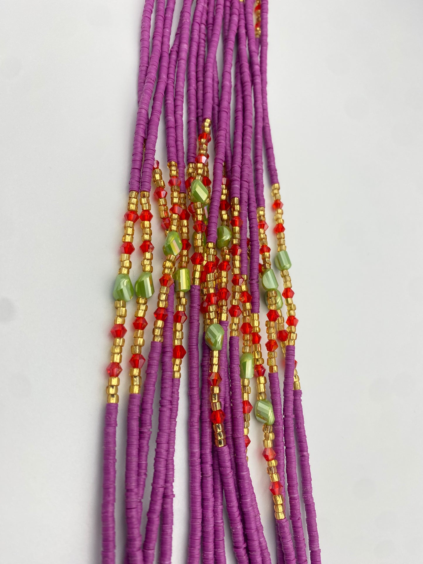 Vinyl Waist Bead- Clay beads- Flat disc waistbeads- 45”- 50”