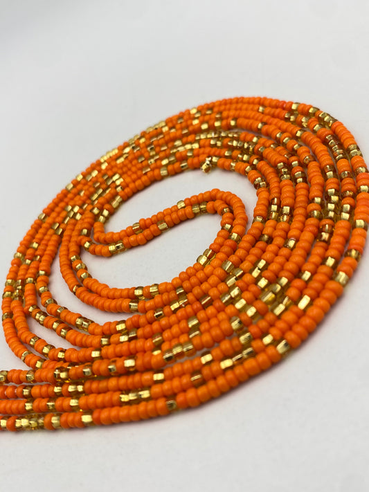 Gold & Orange Waist Bead