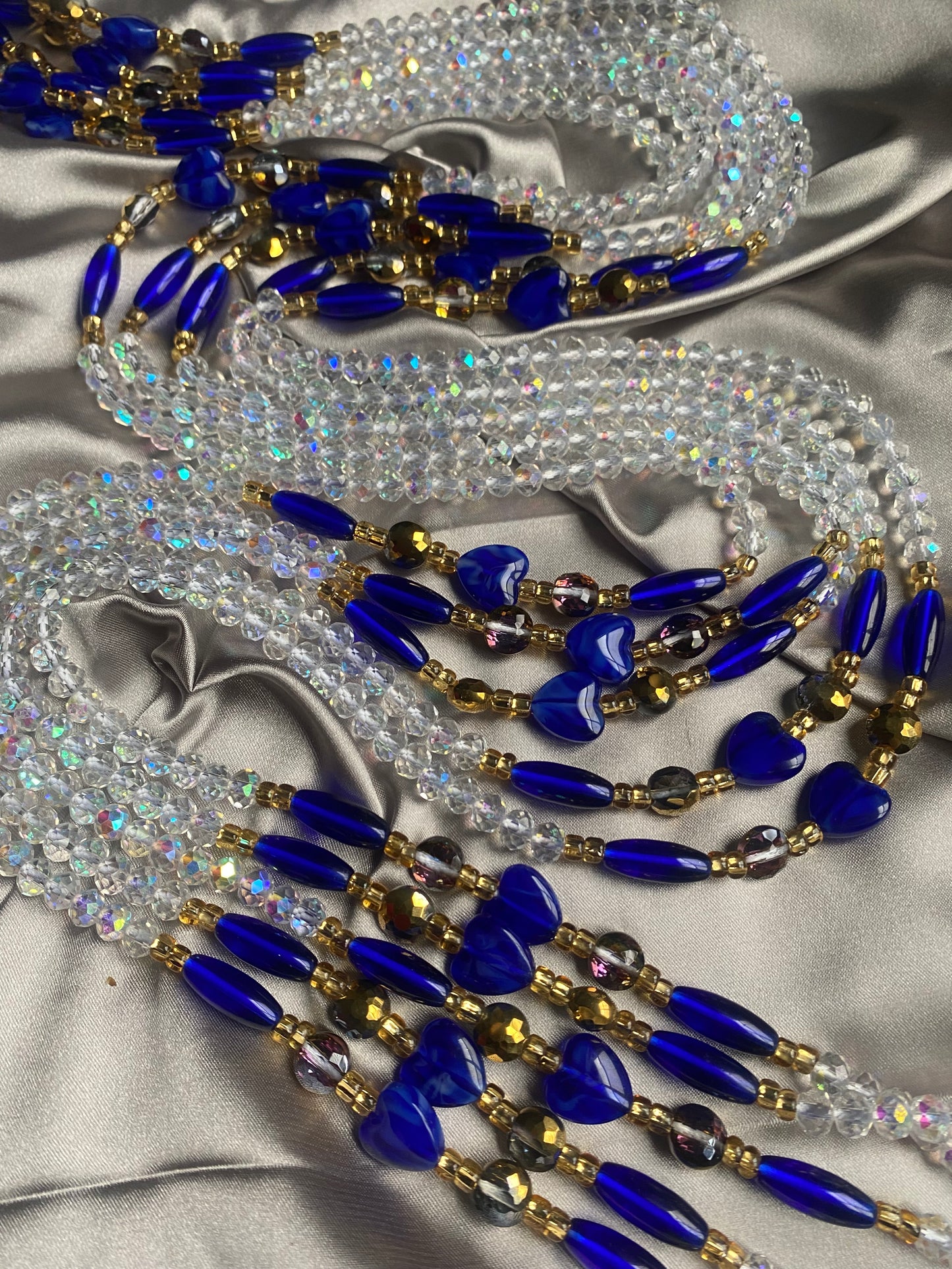 Sapphire Serenity Bloom WaistBeads ~ Luxury Crystal Waistbeads