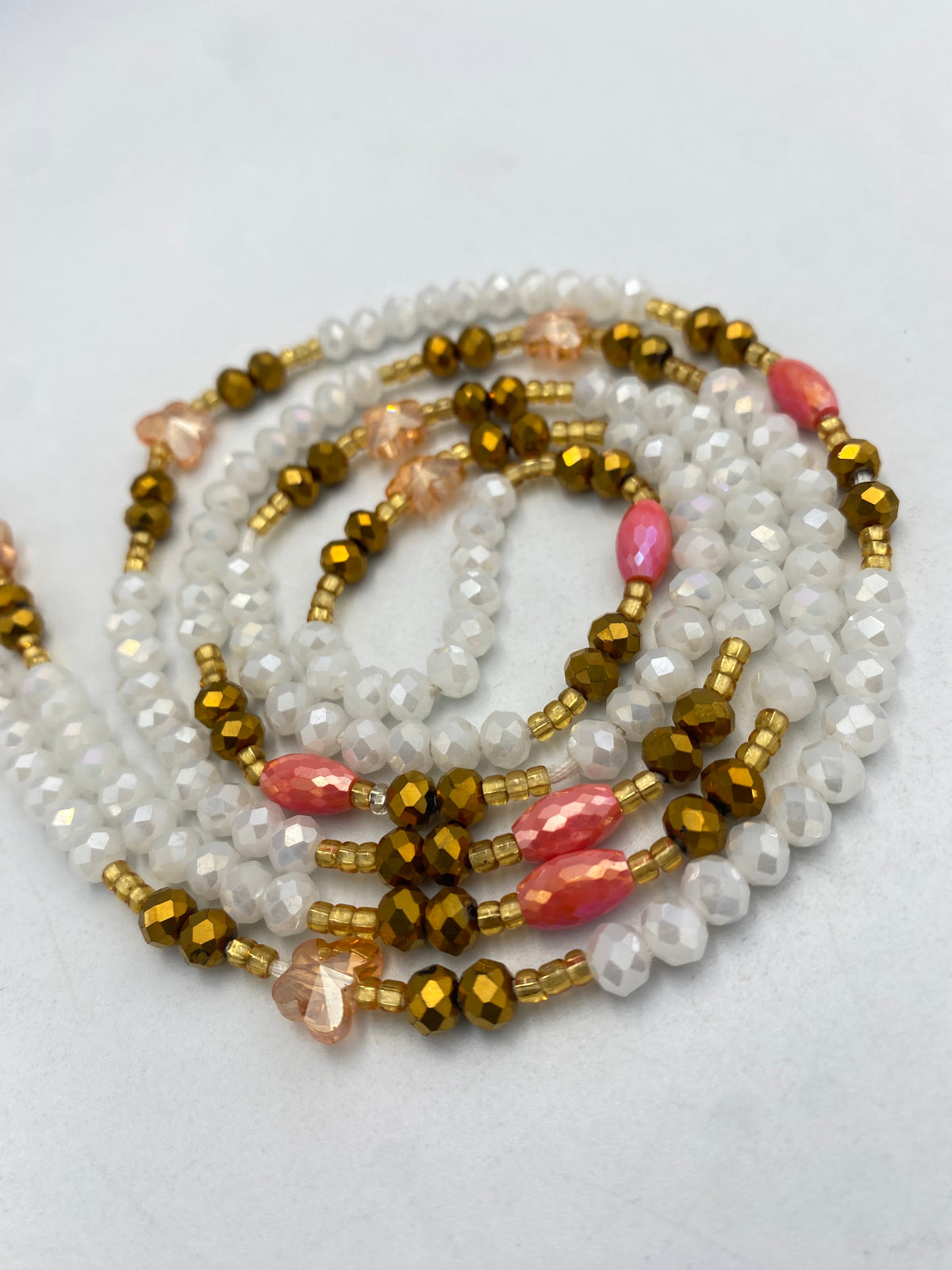 White Luxury Crystal Waist Bead 45”| 1 PC