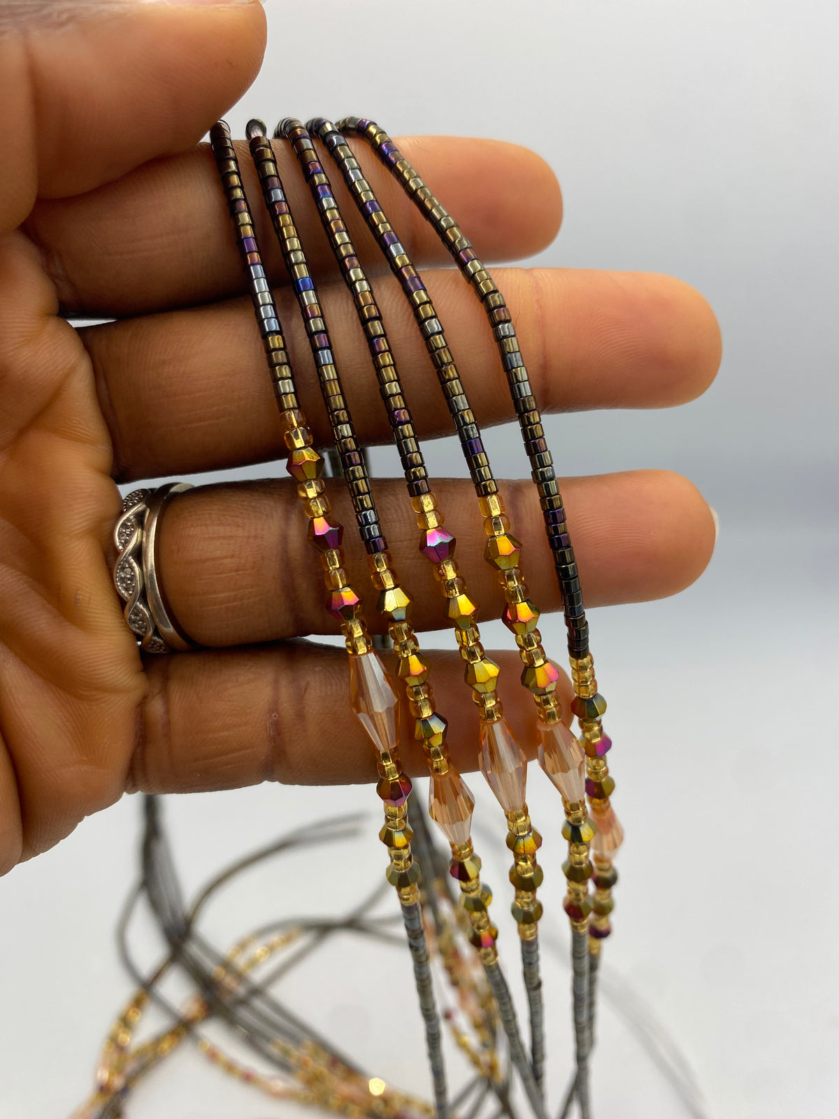 Earth Tone | Brown Iridescent Waist Bead 45”| 1 PC