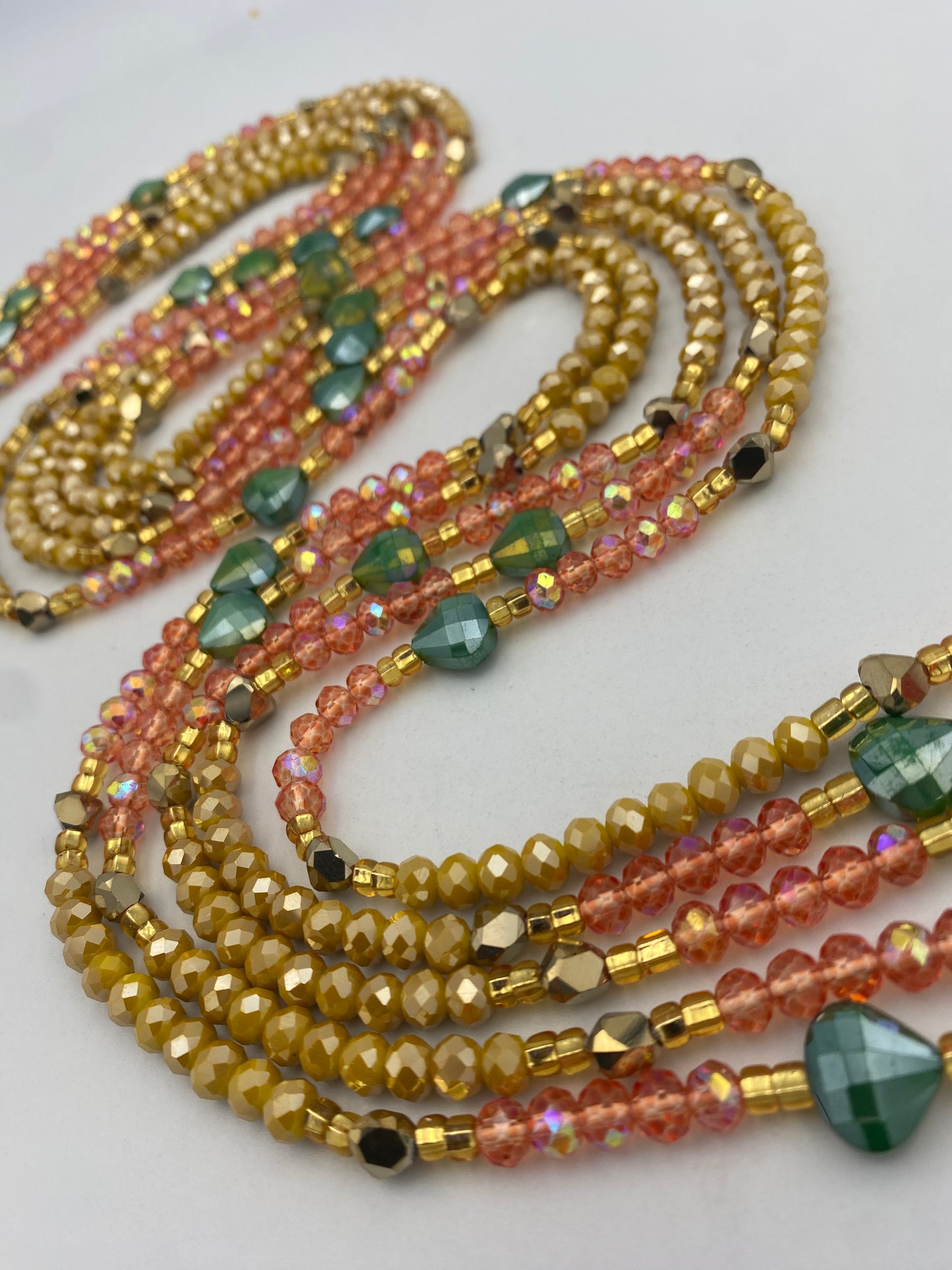 Soleil Grace Crystal Waist Beads – Handmade Tie-On Waist Beads for Women (45”–50”) | Body Adornment, Feminine Beauty, and Confidence