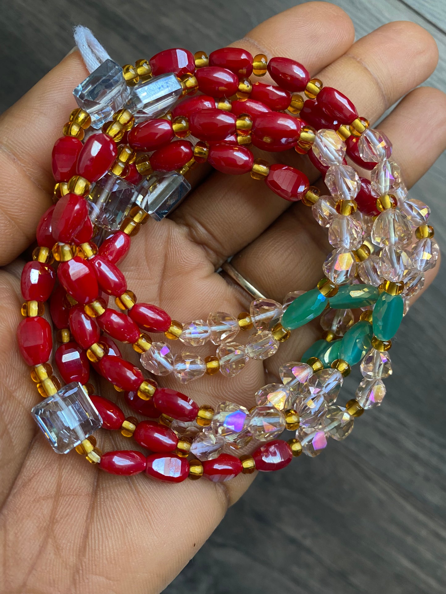 Red luxury crystal waistbead