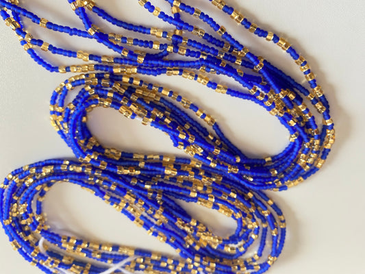 Blue & Gold Waist Bead