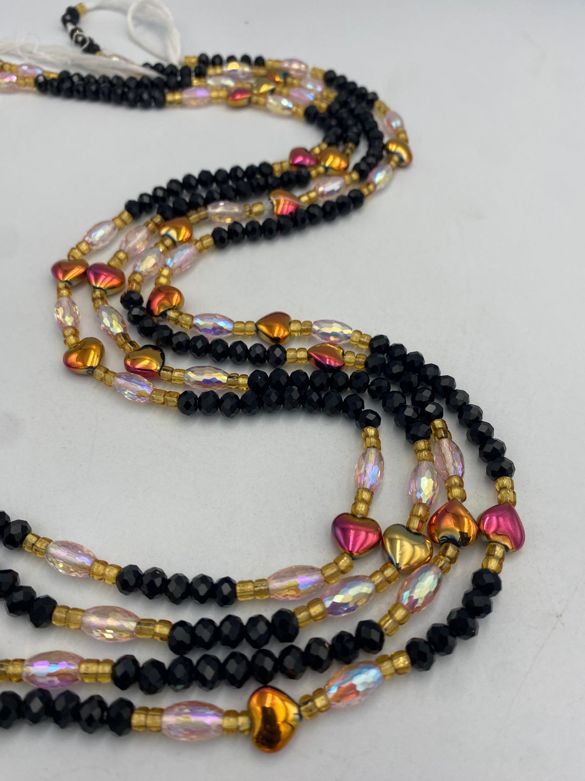 Black Crystal Waist Bead 45”| 1 PC