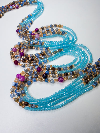Tranquil Treasure--  Luxury Crystal Waistbeads- Agate Natural Gemstone